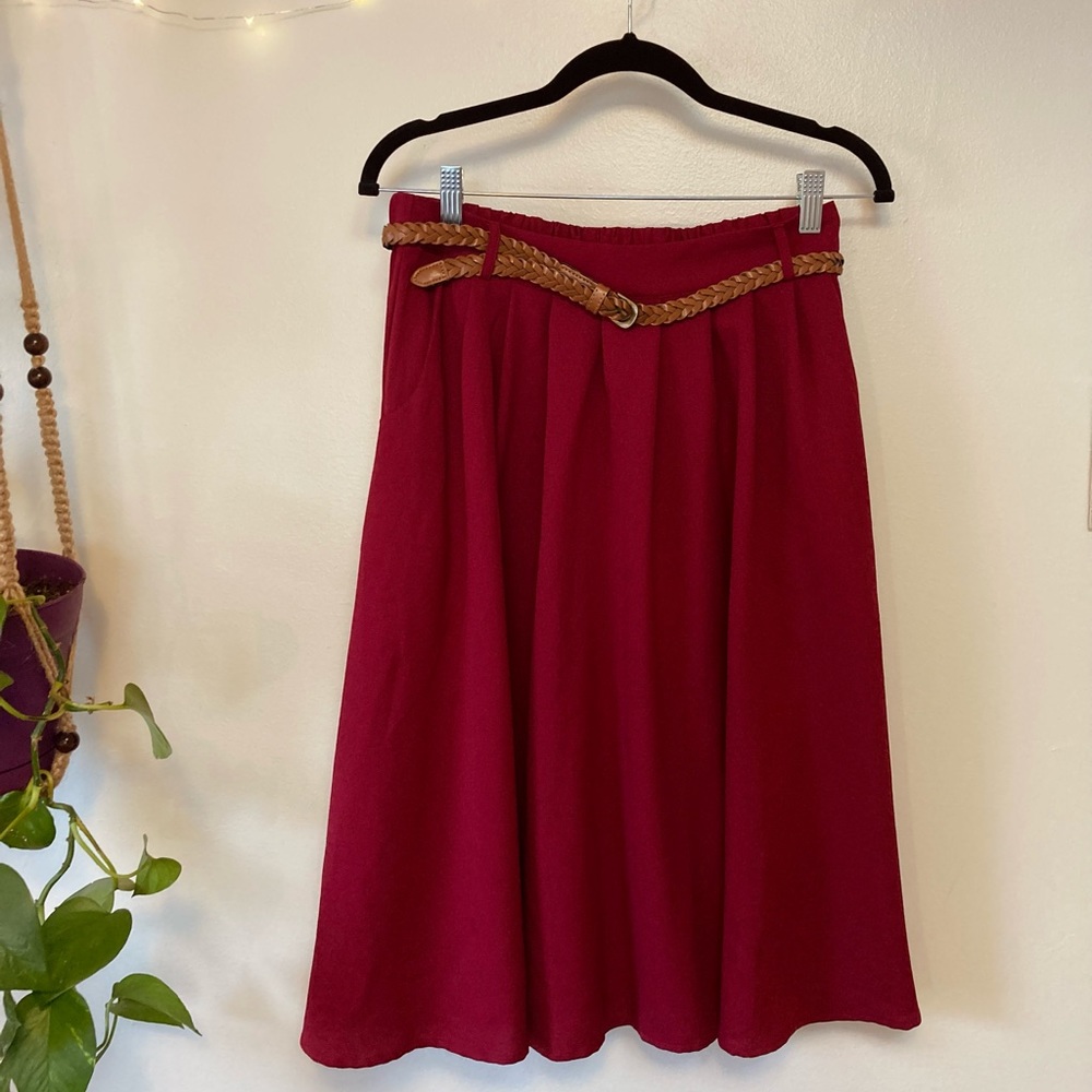 ModCloth Breathtaking Tiger Lilies Midi Skirt women’s medium